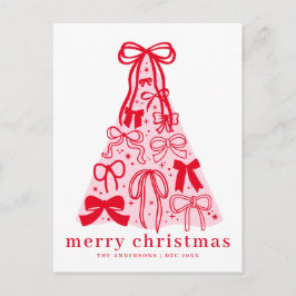 Tarjeta de Navidad con lazo Coquette moderno