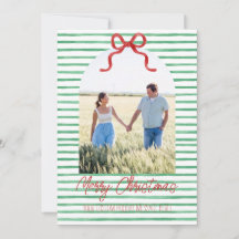 Tarjeta de Navidad con Lazo Personalizado