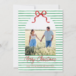 Tarjeta de Navidad con Lazo Personalizado
