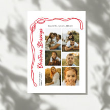 Tarjeta de Navidad con Letra de Bendiciones con La