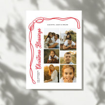 Tarjeta de Navidad con Letra de Bendiciones con La