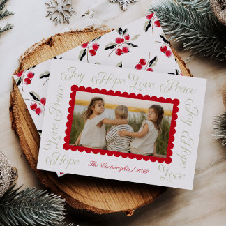 Tarjeta de Navidad con letra de caligrafía moderna