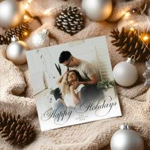 Tarjeta de Navidad con Letra de Caligrafía Moderna