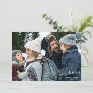 Tarjeta de Navidad con Letra Manuscrita Simple Fot
