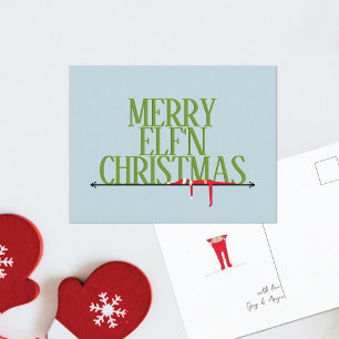 Tarjeta de Navidad con Letrero de Saludo de Diablu
