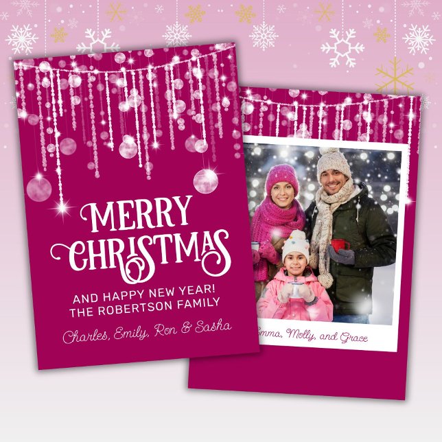 Tarjeta de Navidad con Luces de Cadena Rosadas Bla (Subido por el creador)