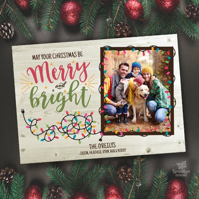 Tarjeta de Navidad con Luces de Navidad Alegre y B (Subido por el creador)