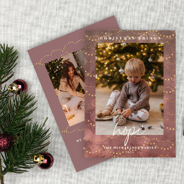 Tarjeta de Navidad con Luces Doradas Bokeh Navidad