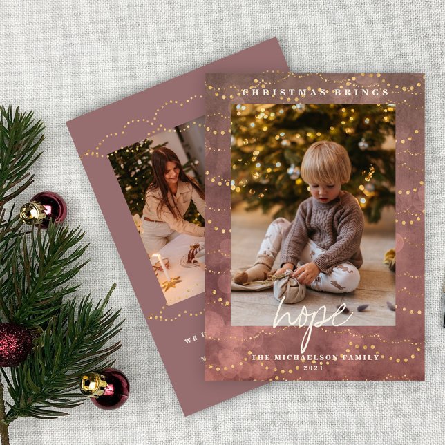 Tarjeta de Navidad con Luces Doradas Bokeh Navidad (Subido por el creador)