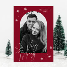Tarjeta de Navidad con marco de arcos de arándano