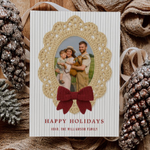 Tarjeta de Navidad con Marco de Ganchillo Acogedor