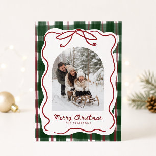 Tarjeta de Navidad con Marco de Lazo Caprichoso