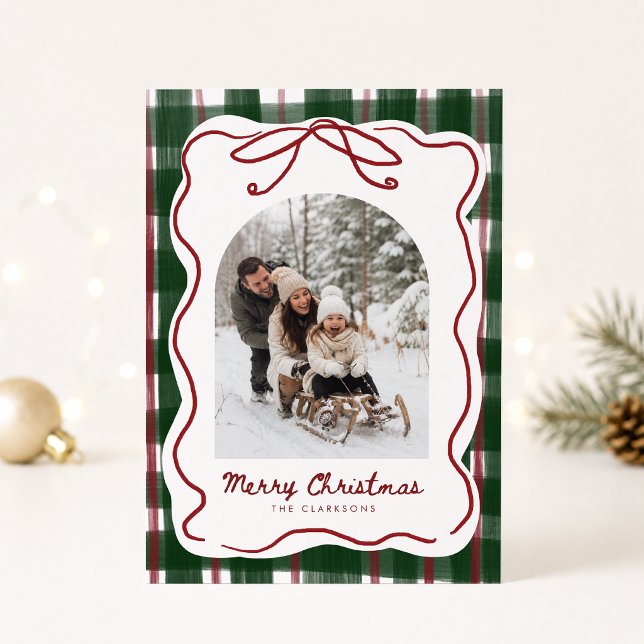 Tarjeta de Navidad con Marco de Lazo Caprichoso (Subido por el creador)