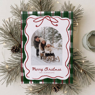 Tarjeta de Navidad con Marco de Lazo Caprichoso