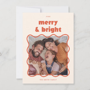 Tarjeta de Navidad con Marco Ondulado Alegre y Bri