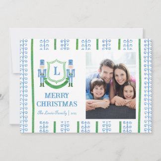 Tarjeta de Navidad con Monograma de Cascanueces