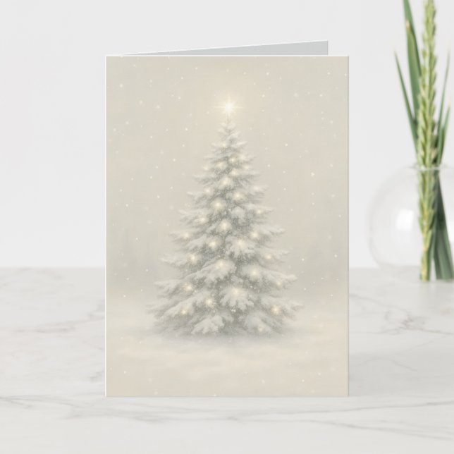 Tarjeta de Navidad con nieve (Anverso)