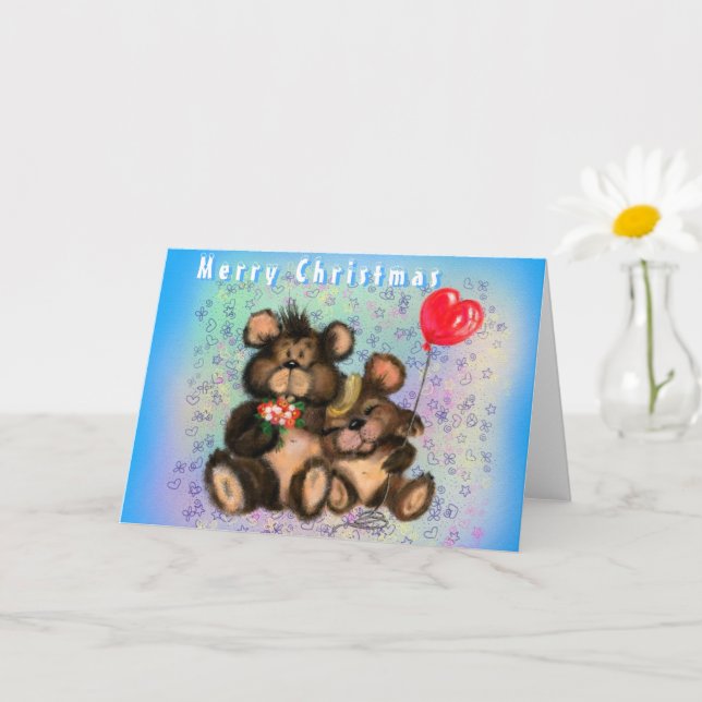 Tarjeta de Navidad con ositos lindos (Planta pequeña)