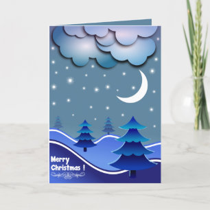 Tarjeta de Navidad con paisaje tridimensional