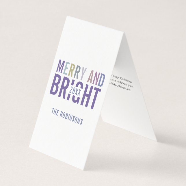 Tarjeta de Navidad con paleta de Violeta Ultra Fot (Anverso)