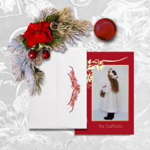 Tarjeta de Navidad con papel de aluminio roja 'Ale