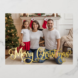 Tarjeta de Navidad con Papel de Estaño para Foto F