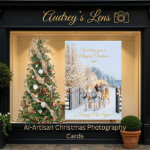 Tarjeta de Navidad con paseo mágico en carruaje de