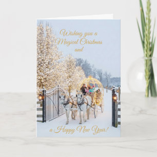 Tarjeta de Navidad con paseo mágico en carruaje de
