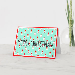 tarjeta de navidad con patrón de papá noel