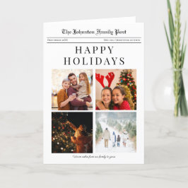 Tarjeta de Navidad con periódico y 4 fotos
