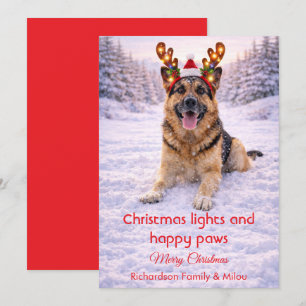 Tarjeta de Navidad con Perro Adorable y Cita Tiern