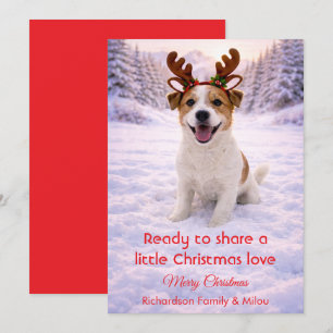 Tarjeta de Navidad con Perro Adorable y Cita Tiern