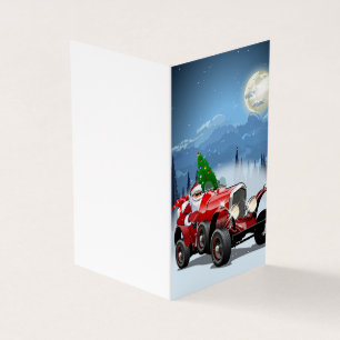 Tarjeta de navidad con personalizado retro auto y