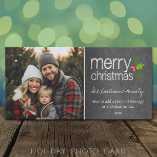Tarjeta de Navidad con Pizarra para Foto de Fiesta