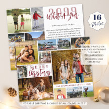 Tarjeta de Navidad con presupuesto anual para reco