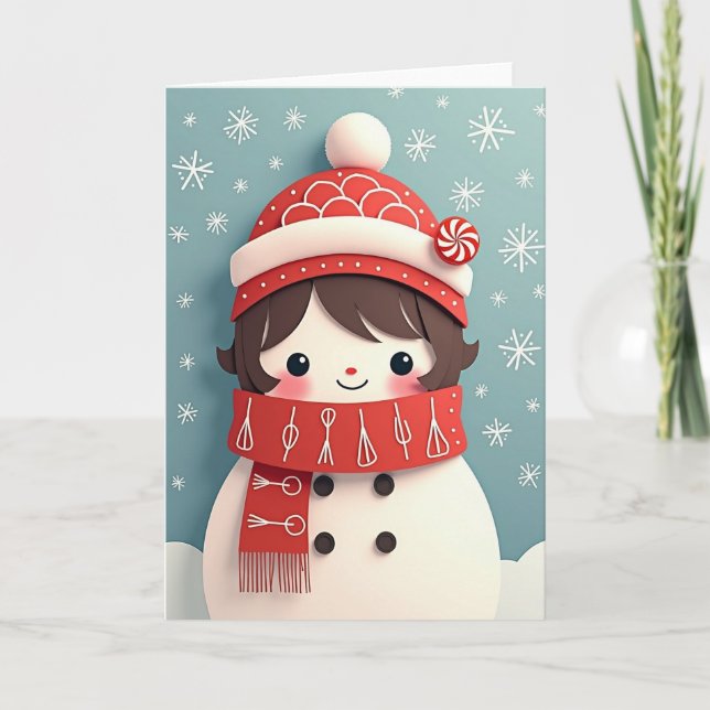 Tarjeta de Navidad con Recorte de Papel (Anverso)