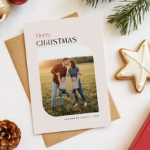 Tarjeta de Navidad con retrato de foto familiar de