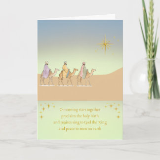 Tarjeta de Navidad con Reyes Magos y Estrella con