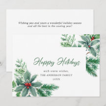 Tarjeta de Navidad con Saludo de Agua Festiva de A