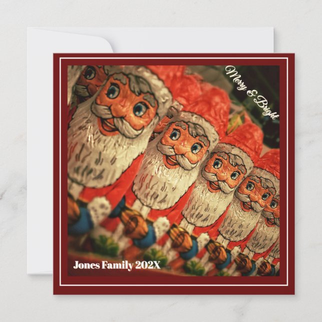 Tarjeta de Navidad con Santa de Chocolate Personal (Anverso)