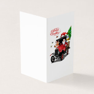 Tarjeta de Navidad con Santa de dibujos animados y