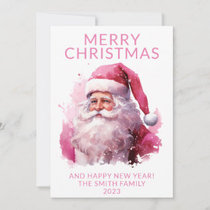 Tarjeta de Navidad con Santa Rosa de Cumpleaños