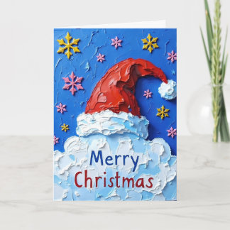 Tarjeta de Navidad con sombrero de Santa Claus en