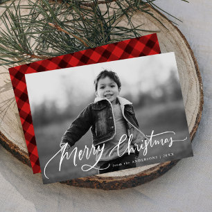 Tarjeta de Navidad con Superposición de Letra Manu