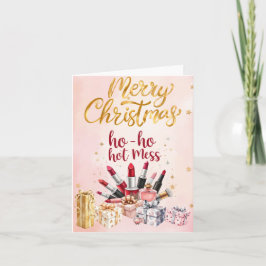 Tarjeta de Navidad con tema de belleza