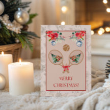 Tarjeta de Navidad con tema de Padel – Motivo de r