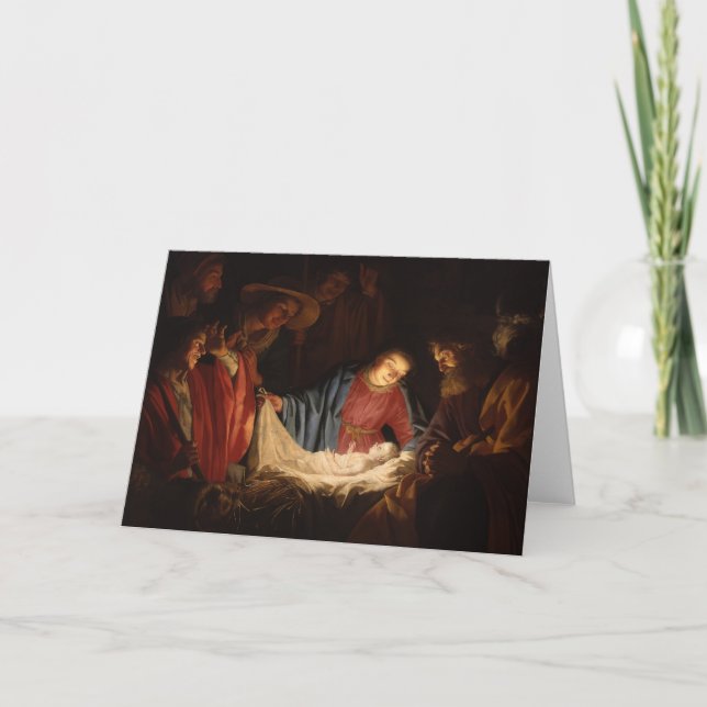 Tarjeta de Navidad con tema religioso (Anverso)