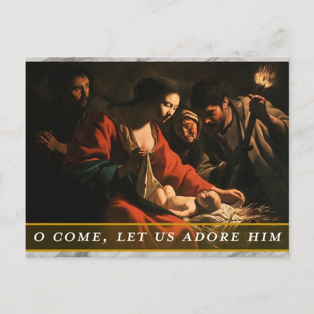 Tarjeta de Navidad con tema religioso (Anverso)
