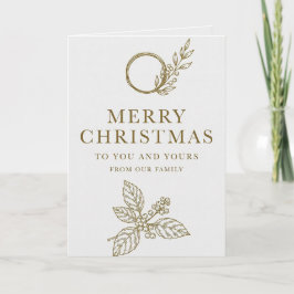 Tarjeta de Navidad con Tipografía Dorada Minimalis