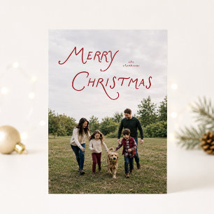 Tarjeta de Navidad con Tipografía Moderna y Foto C